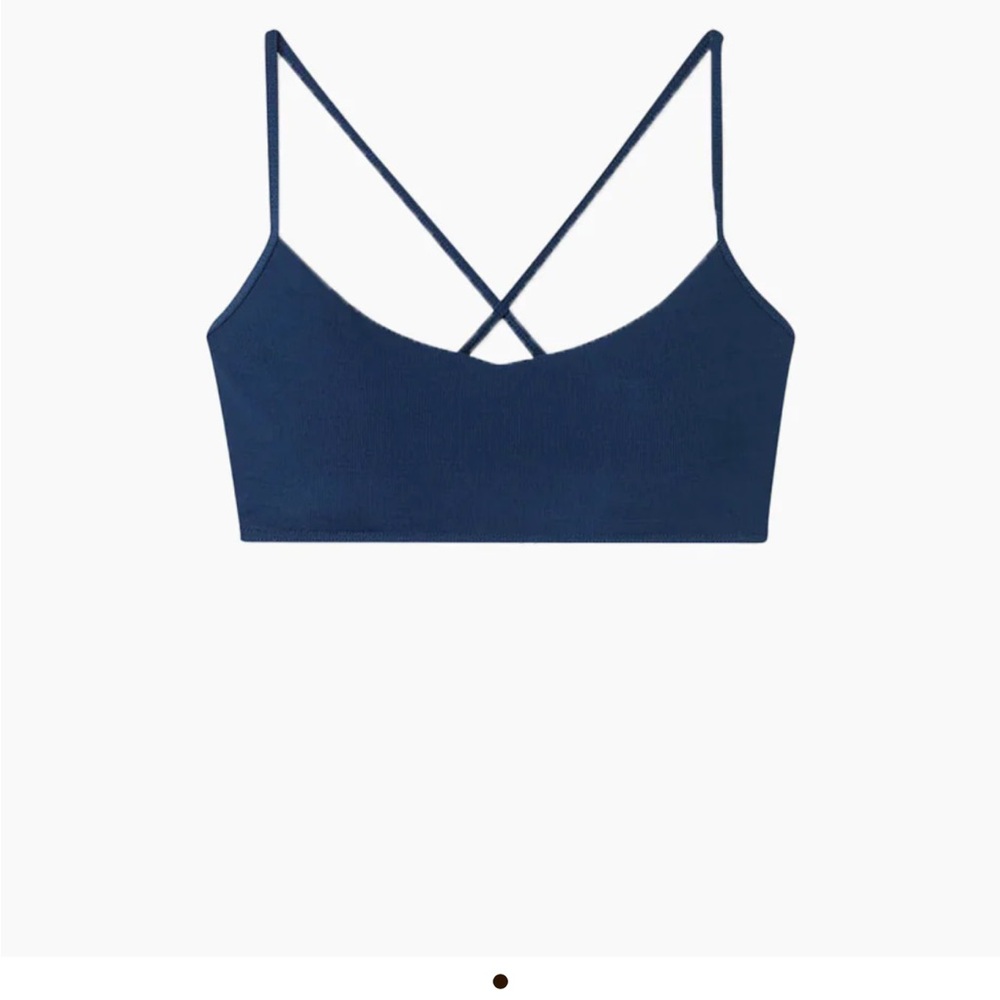 Summersalt- The Maternity Ribbed Voyager Bikini Top in Deep Sea Size 6